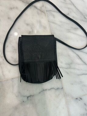 Harley-Davidson Black Leather Fringe Crossbody Bag